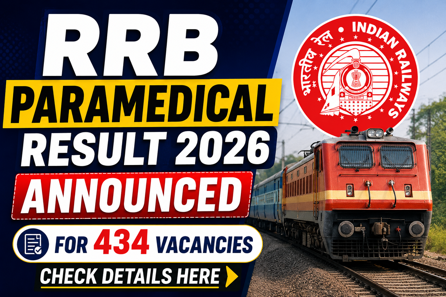 RRB Paramedical Result 2026 Announced for 434 Vacancies